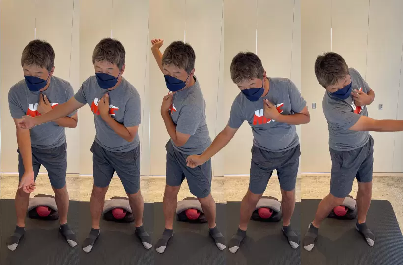 野村タケオさんの片手スイング動作連続写真