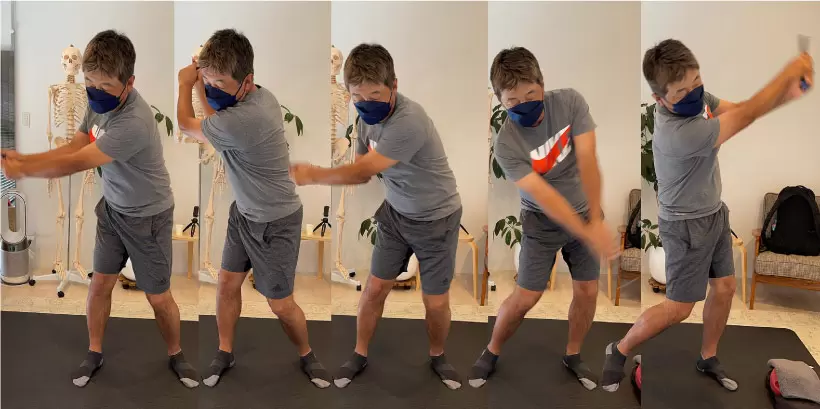 野村タケオさんのスイング動作連続写真