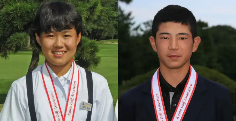 2013年関東ジュニアの畑岡奈紗（左）と2014年関東ジュニアの中島啓太（右）