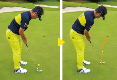 カップの入口を考えて立つ,曲がるラインの攻略法,藤田寛之