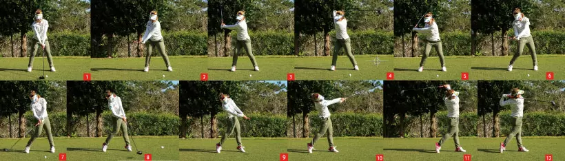 山下美夢有のスイング全体