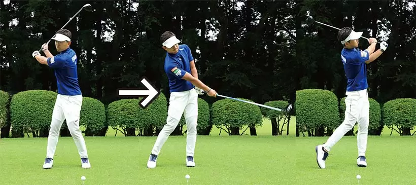 大西翔太コーチ,スプリットハンドでフルスイングの練習。支点の位置がズレなければボールがつかまりやすい。