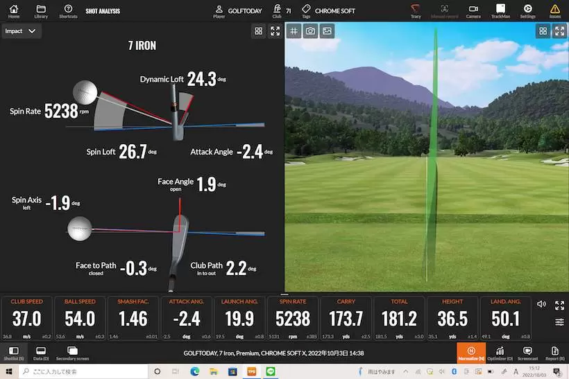 クロム ソフト Xのローグ ST MAX アイアンによる試打測定データ