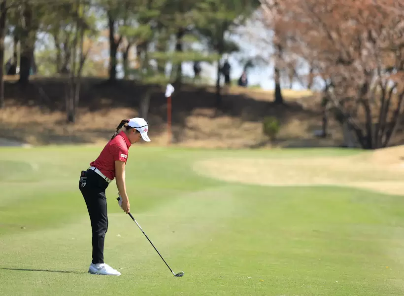 岩井千怜のアイアンスイング（後方）