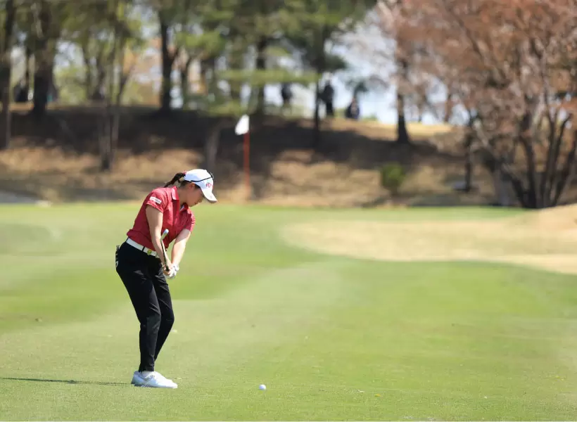 岩井千怜のアイアンスイング（後方）