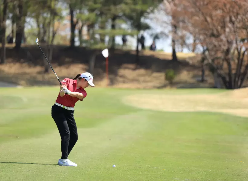 岩井千怜のアイアンスイング（後方）