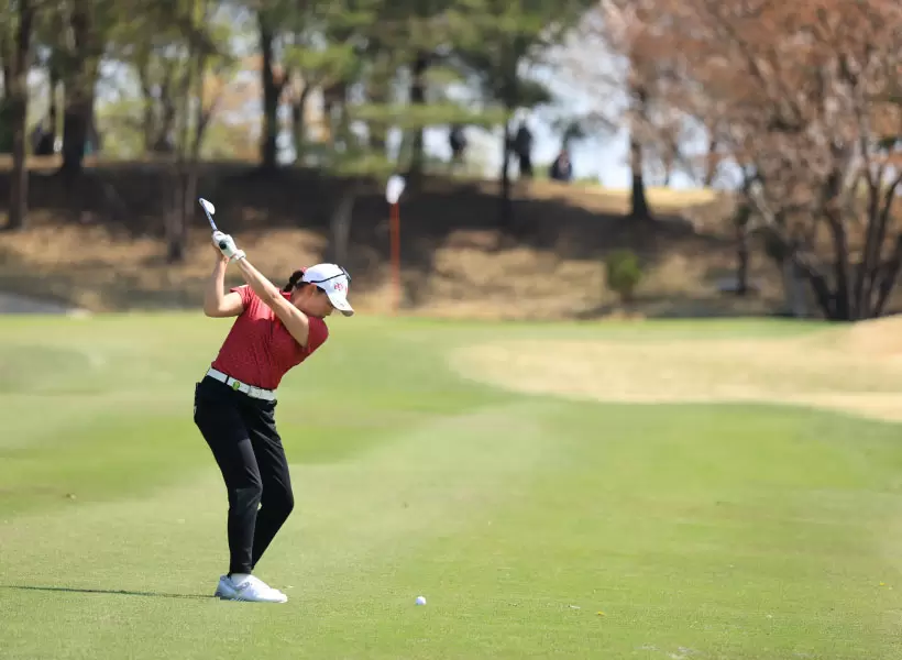 岩井千怜のアイアンスイング（後方）