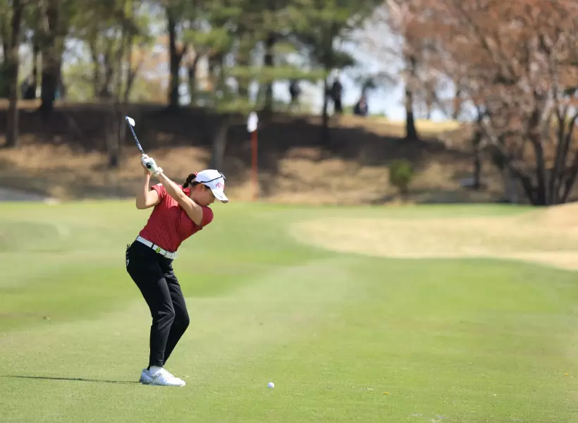 岩井千怜のアイアンスイング（後方）