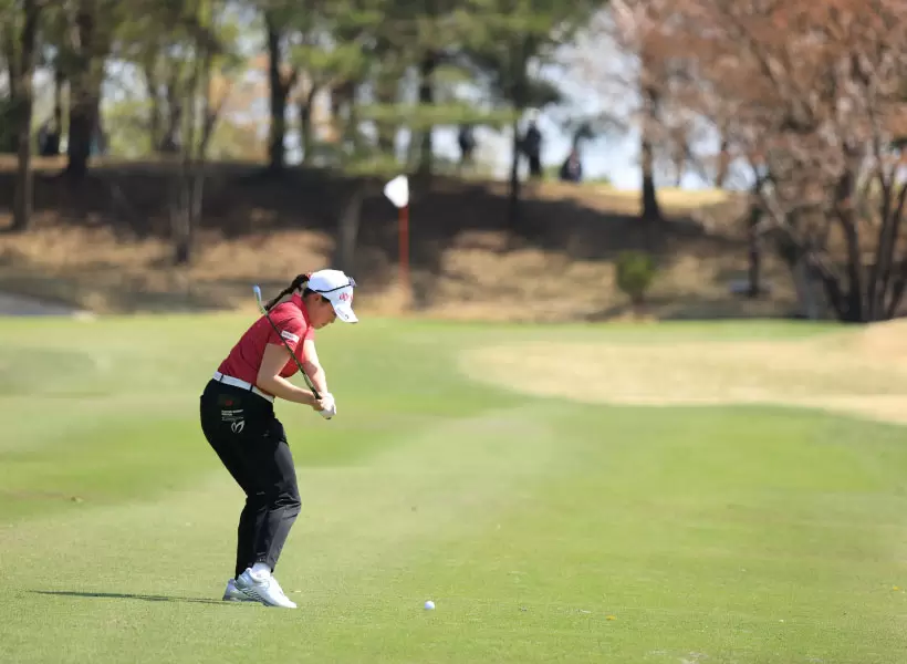 岩井千怜のアイアンスイング（後方）