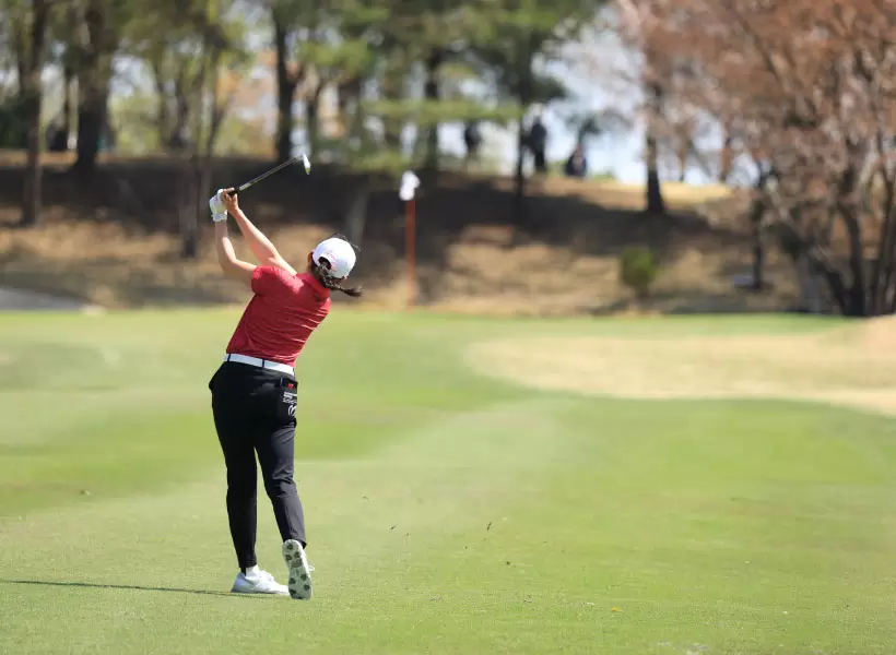 岩井千怜のアイアンスイング（後方）