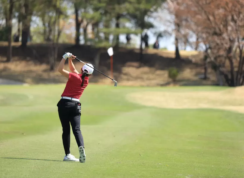 岩井千怜のアイアンスイング（後方）