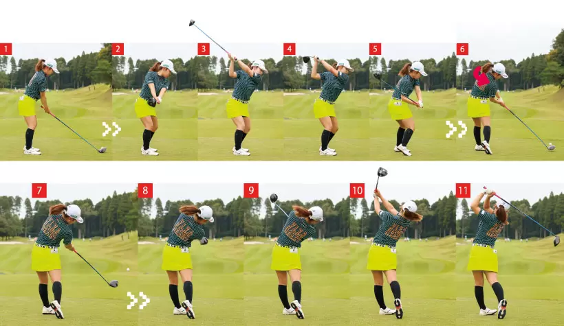 古江彩佳のスイング全体