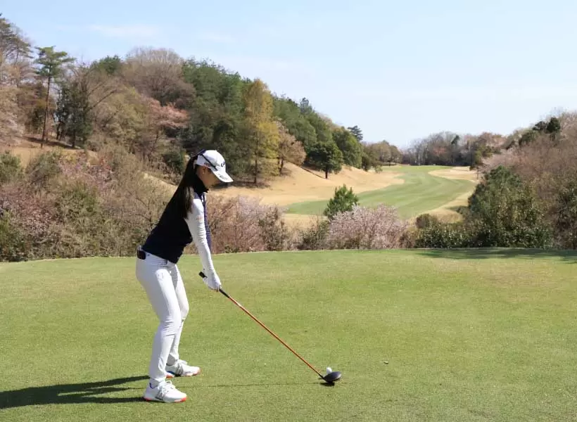 柏原明日架のドライバースイング（後方）