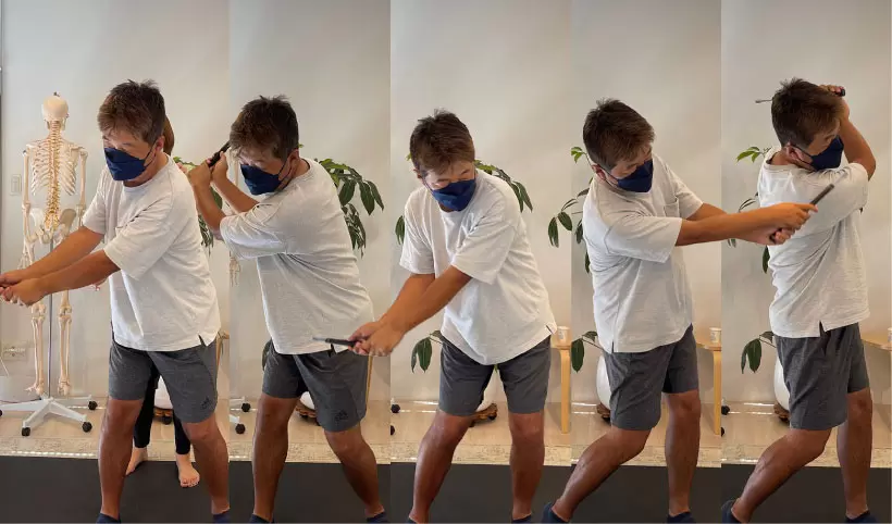 肋骨が動くようになると、体の回転がスムーズになり、フィニッシュまで綺麗に動けるようになる。フィニッシュもしっかりと決まる。