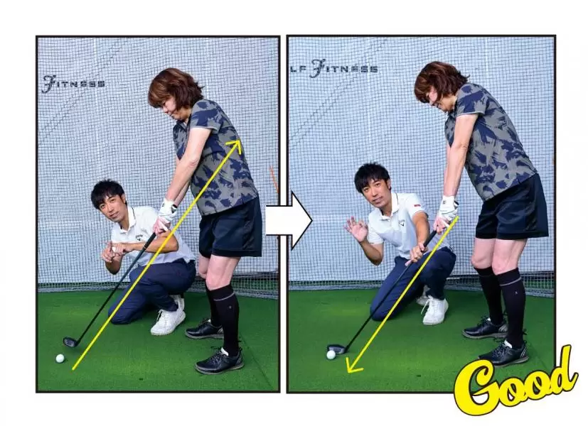 インパクト以降で球をしゃくり上げようとする動き