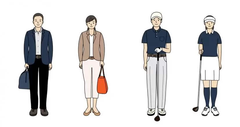 ゴルフ場での服装イラスト