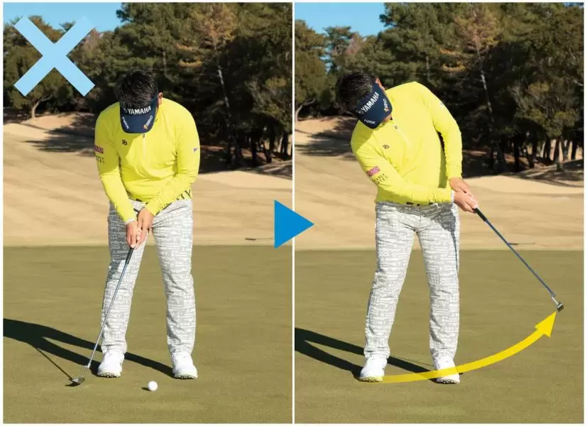 下から上に振り上げてしまうイメージ