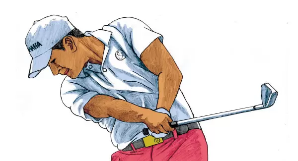 ヘッドを振り抜く