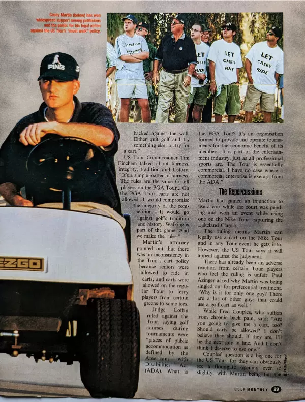 ケーシー・マーティン,ゴルフカート