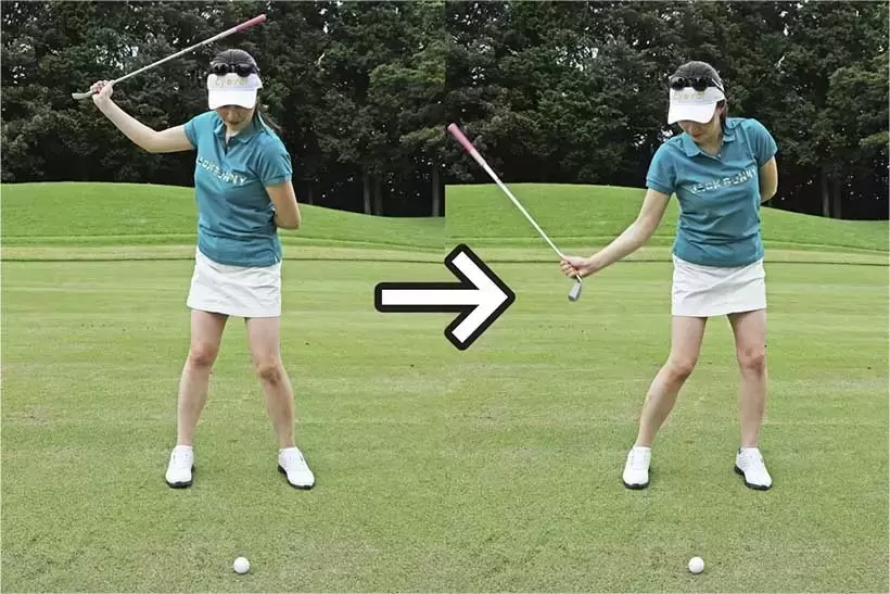 アイアン、こうすればダウンブローに打てます！