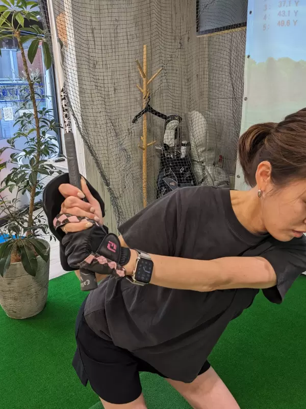 ４６－７：手首を押す形にするテイクバックって中々難しい