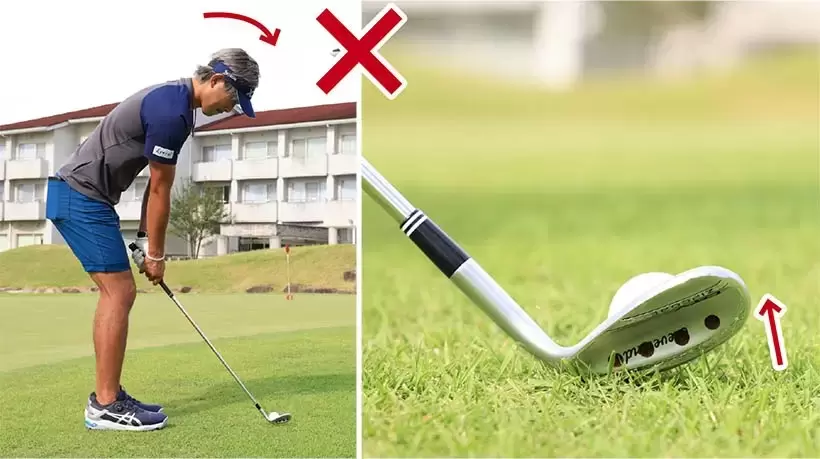 クラブヘッドのトゥ側が浮いてしまう