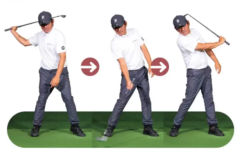 右手主体のスイング