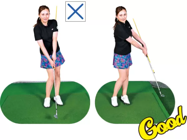 自然とハンドファーストになる