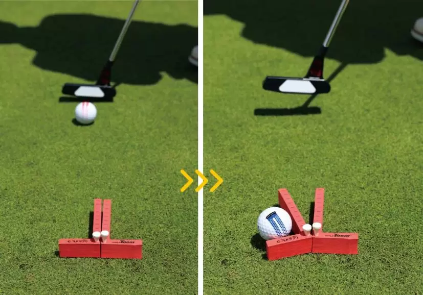 カップの端を狙う