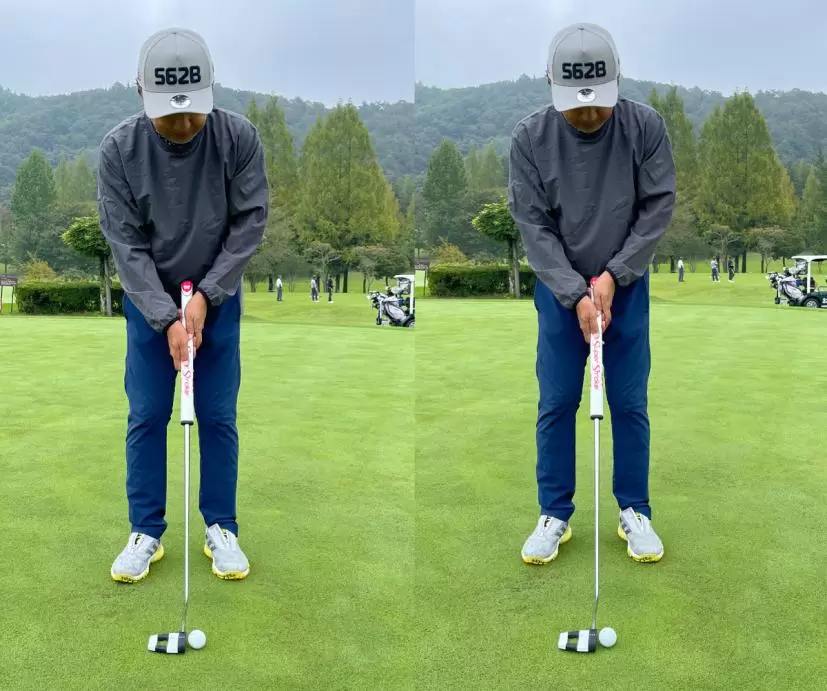 野村タケオ,パッティング,構え方