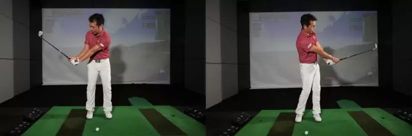 45度上げて左右対称に振る