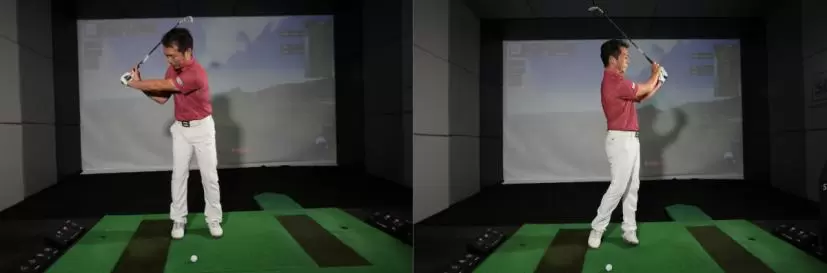 フルスイングの一歩手前の振り幅