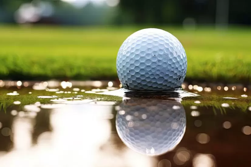 ゴルフボール,水溜まり