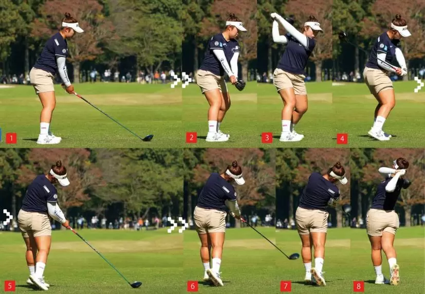 山下美夢有,スイング連続写真