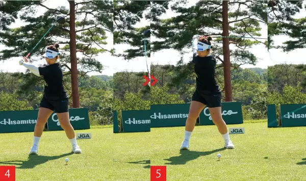 山下美夢有,スイング連続写真