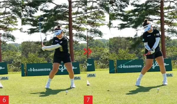 山下美夢有,スイング連続写真