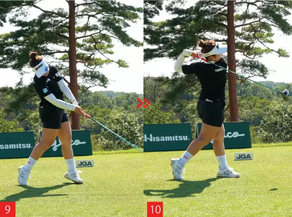 山下美夢有,スイング連続写真