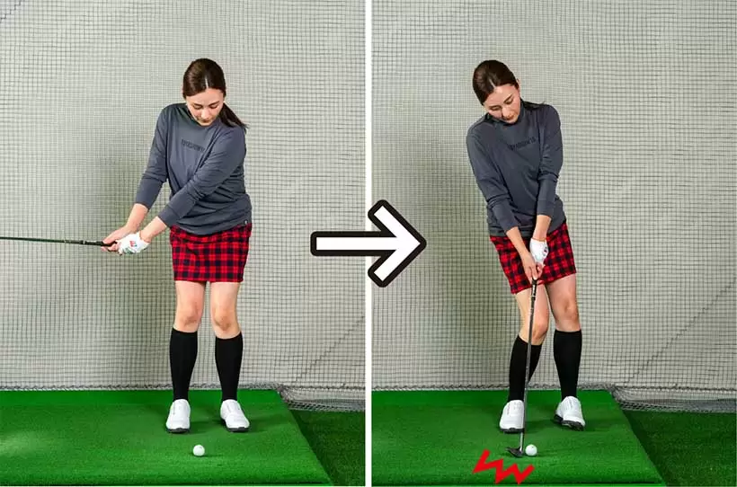 フェース面を丁寧に当てようとして手首を使いすぎるとザックリやトップが出やすい。