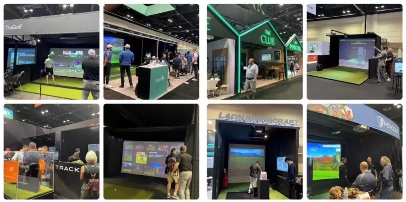 たくさんの種類を見ることができたのがインドア練習場用のシミュレーター。