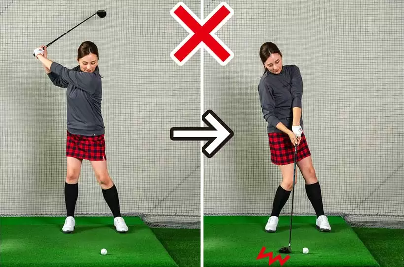 ボールを上げようとするほどインパクトの打点が手前にズレてボールに当たらない。