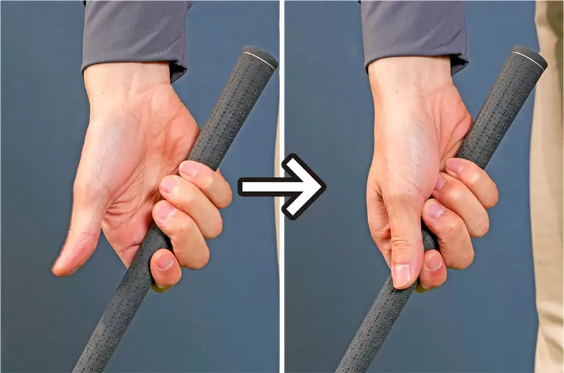 右手は細い棒を持つように指先で握るのが大切なポイントだ。