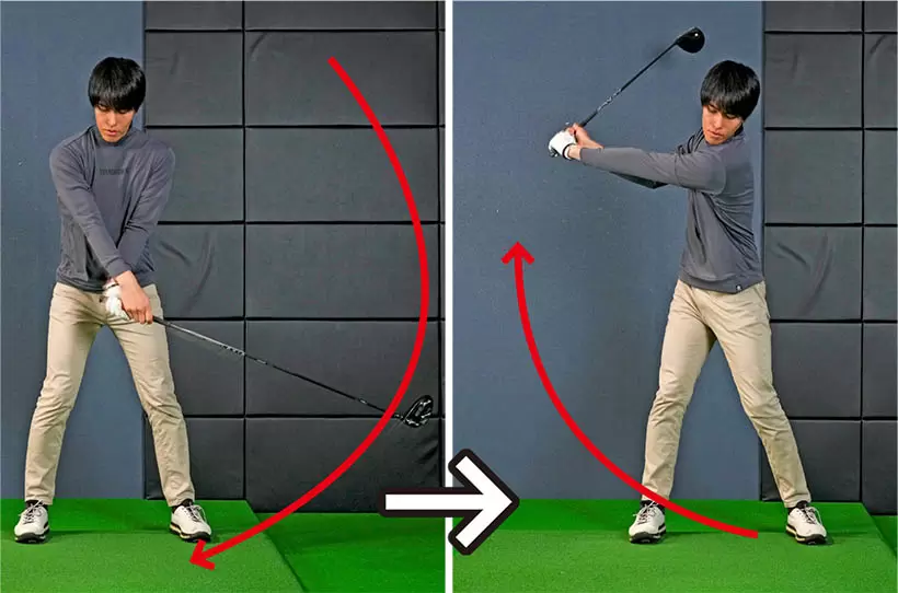 フィニッシュからはカラダを巻き戻して、そのままトップへと向かう。この往復運動を繰り返そう。