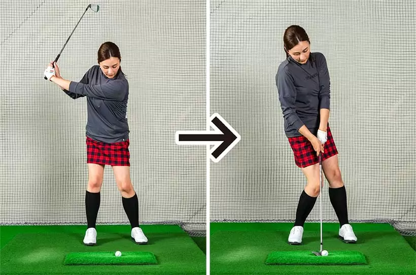 ボールを上げようとして、すくい打ちになるのもバンカーから1回で出ない原因だ。