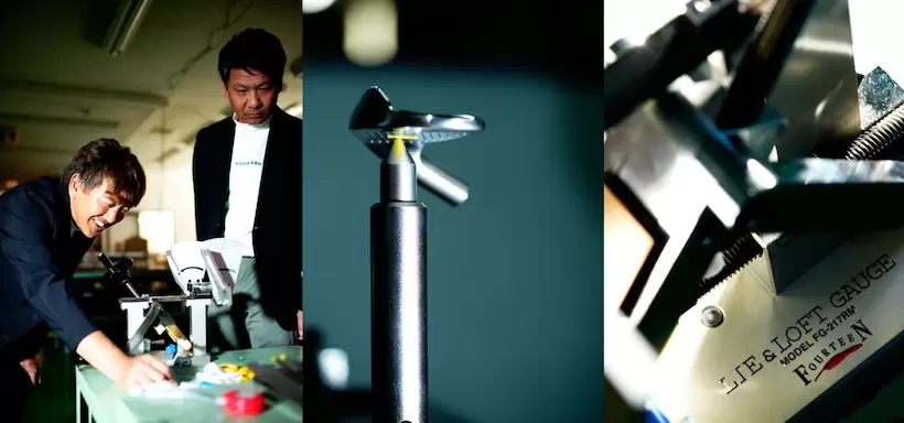 ゴルフクラブの世界に数値の概念をもち込んだ竹林。フォーティーンでは自社でロフト角・ライ角を計測できるライ・ロフトゲー ジを開発。すぐに日本全国の工房などで使われるようになった。