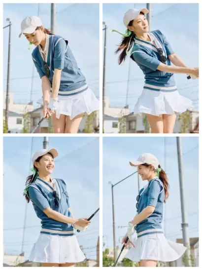 ゴルフ女子,アディダスゴルフ,ラウンド画像