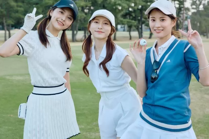 ゴルフ女子,アディダスゴルフ,ラウンド画像