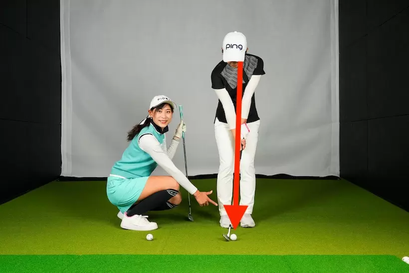 神田さんの利き目は左目。ボールを利き目で見るようにアドバイスされた