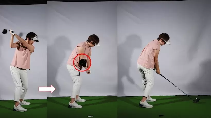 右手をスクエアにするだけでフェースの開きが抑えられスライスが出づらくなる