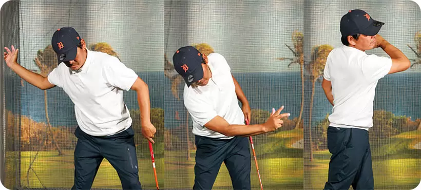 「ホーガン流のサイドスローのリリース感覚は、左サイドが後方にかわすことで実現します。左ヒジを引き付ける動きとの親和性は高いでしょう」