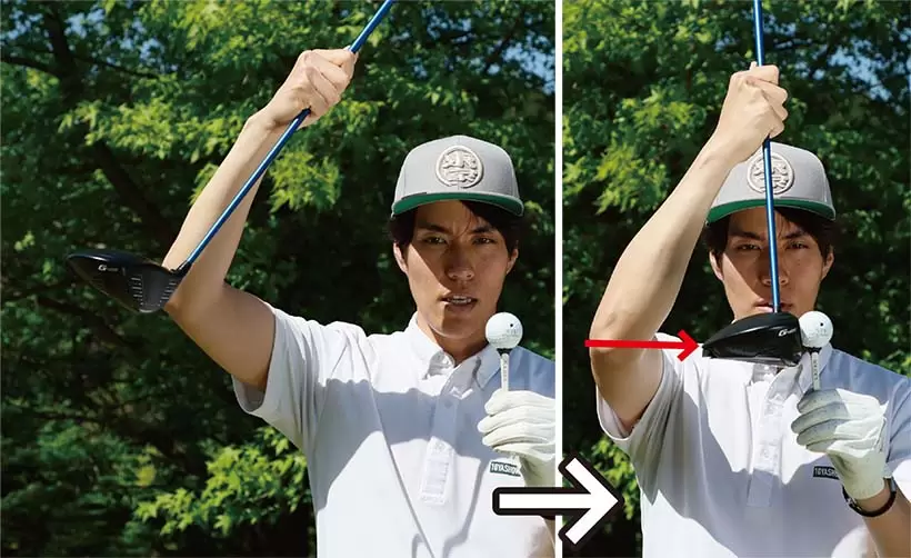 レベルブローに打てばボールに対してフェース面を正面衝突させやすいからパワー効率が上がる。